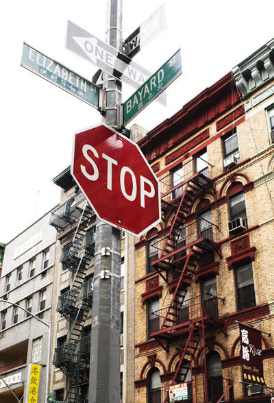 Elizabeth and Bayard Street Sign, Chinatown, NYC
