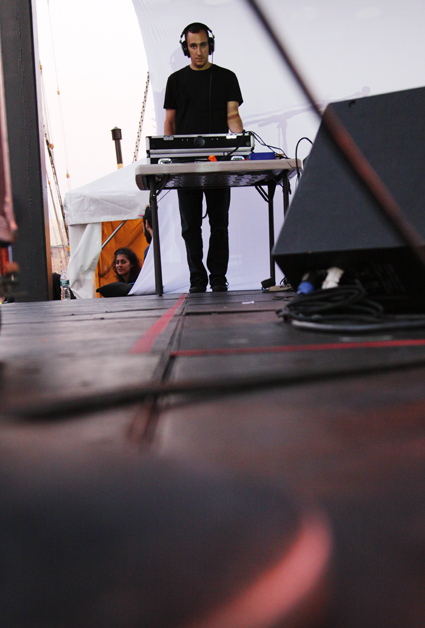 DJ Mike Wolf at the Seaport Music Festival