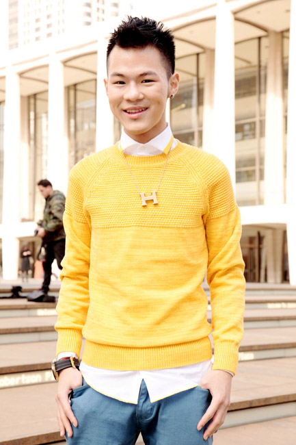 Yellow sweater by Lin Louie